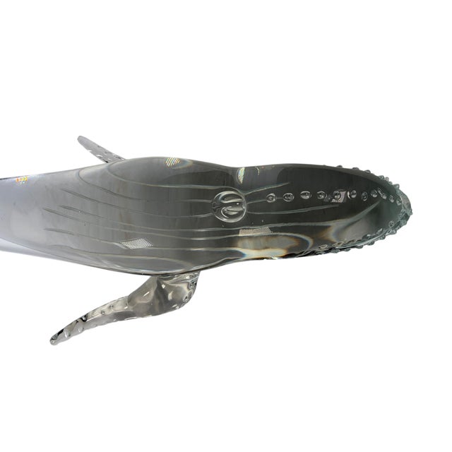 Large Vintage Crystal Whale Sculpture For Sale - Image 4 of 15