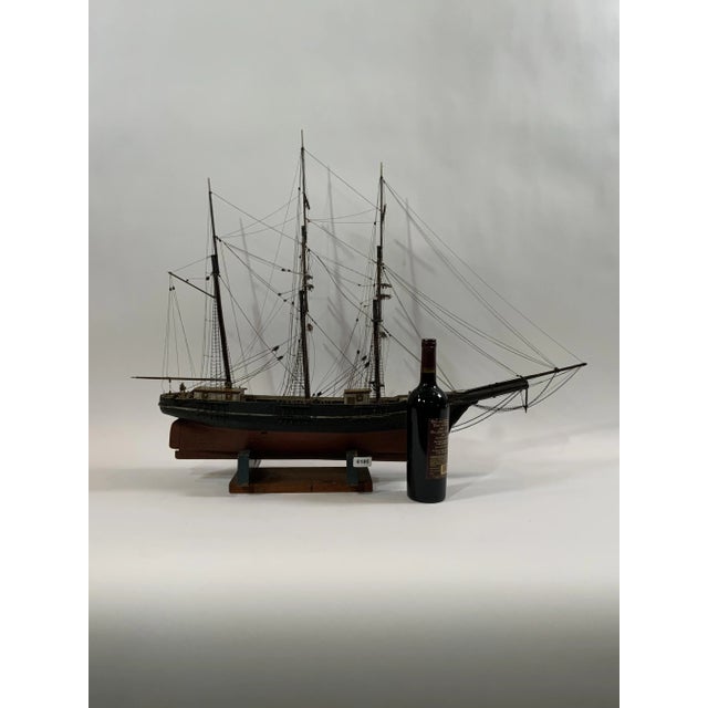 Brown Antique Ship Model of American Bark For Sale - Image 8 of 12