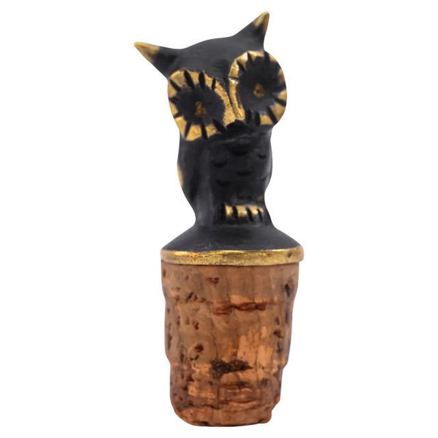 Black Owls Bottle Stopper by Walter Bosse, 1950s For Sale - Image 8 of 8