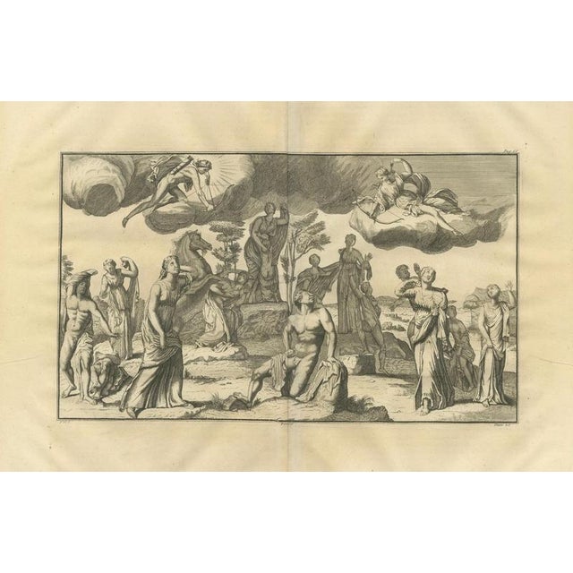 Monumental classical allegory, large horizontal engraving from montfaucon, 1721 : this impressive large-format engraving...