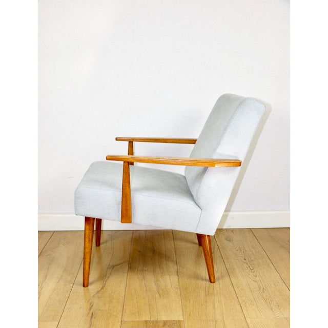 Vintage Armchair with Armrests Loft in Blue Sky, 1970s For Sale - Image 3 of 10