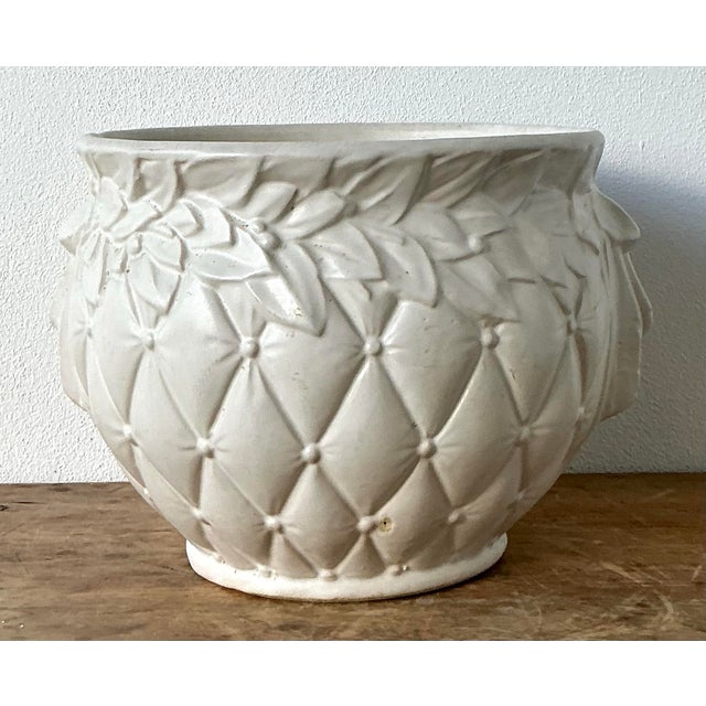 Cream Vintage Boho McCoy Laurel Leaf Cache Pot For Sale - Image 8 of 12