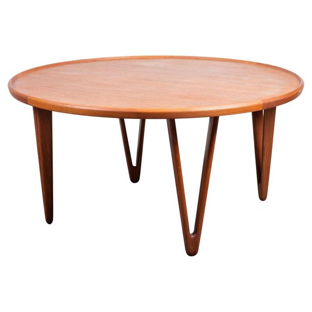 Round Teak Coffee Table attributed to Tove & Edvard Kindt-Larsen, Denmark, 1950s For Sale - Image 9 of 9