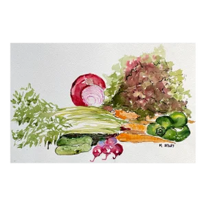Martha Stiles Vegetable Still Life Watercolor