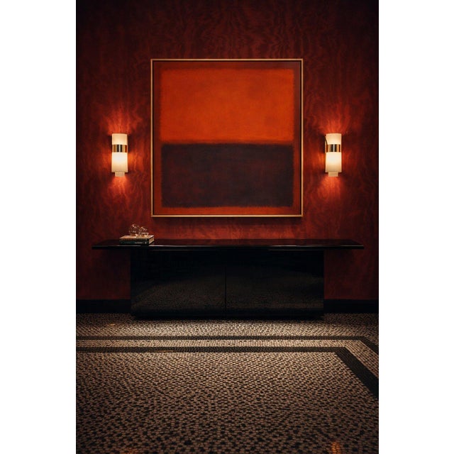 Iconic Sheraton sideboard, designed in 1977 by Giotto Stoppino for Acerbis, one of the highest examples of architectural...