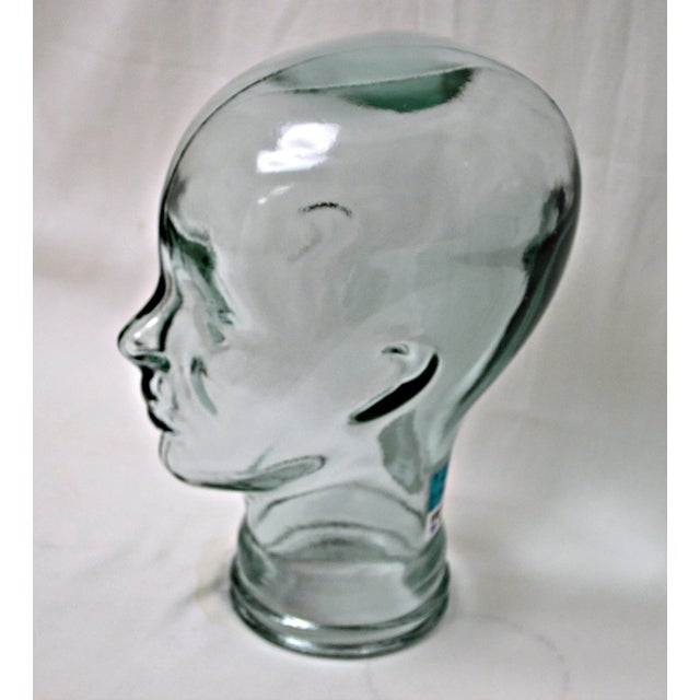 Transparent Sculptural Glass Bottle Head Figure For Sale - Image 8 of 9