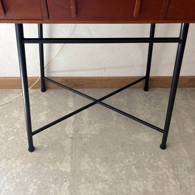 Vintage Teak Cabinet with Slide Reader For Sale - Image 6 of 7