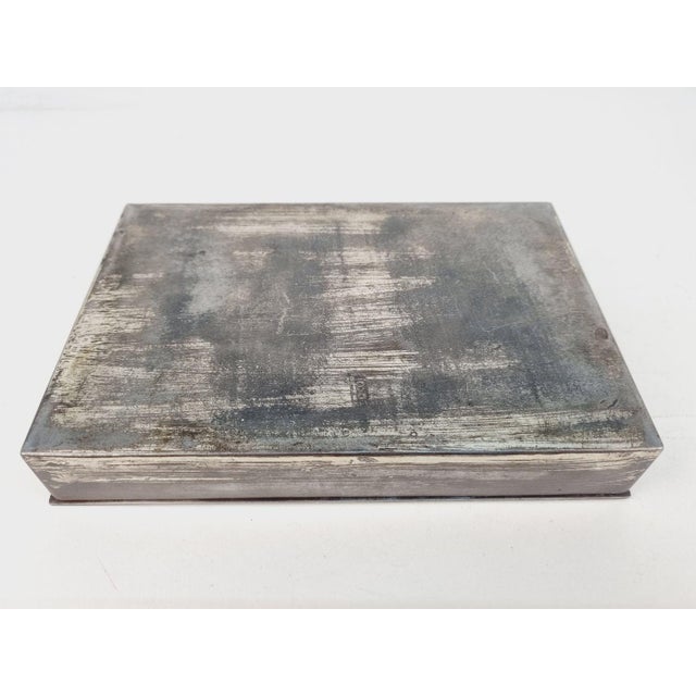 Gray Art Deco Metal Cigar Box with Deer Motif, 1930s For Sale - Image 8 of 11
