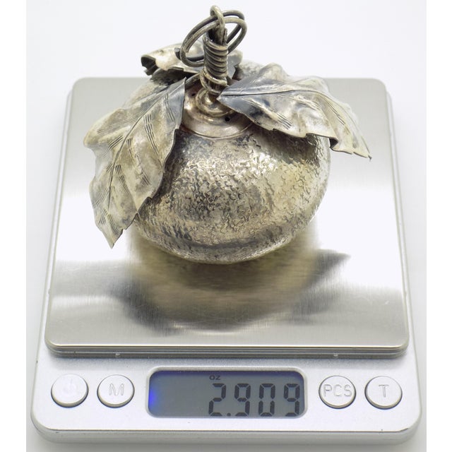 Vintage Italian Handmade Genuine Silver Tangerine/Mandarin Traditional Italian Christmas Decoration For Sale - Image 10 of 11