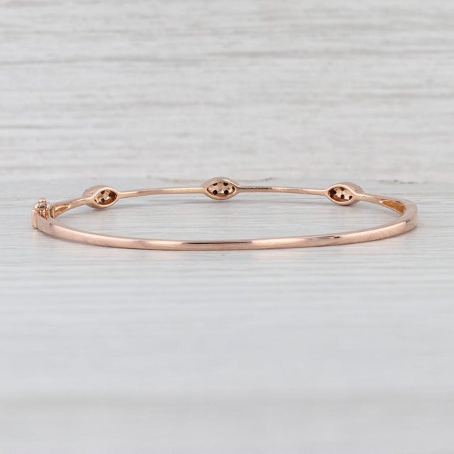 0.36ctw Black White Diamond Bangle Bracelet 14k Rose Gold 6.5" Stackable For Sale In Greensboro - Image 6 of 7