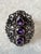 1970s Sterling Silver and Amethyst Ring, Size 8 For Sale - Image 4 of 4