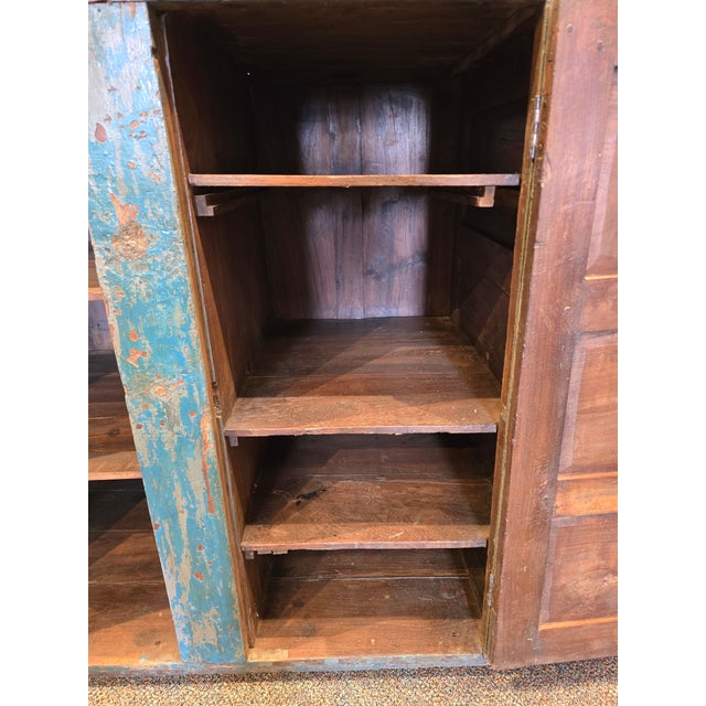 Early 20th Century Early 20th Century Blue Painted Shop Desk / Standing Work Station For Sale - Image 5 of 8