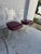 1970s Vintage Hollywood Regency Sculptural Lucite Swivel Dining Chairs With Burgundy Seats – Set of 4 For Sale - Image 5 of 12