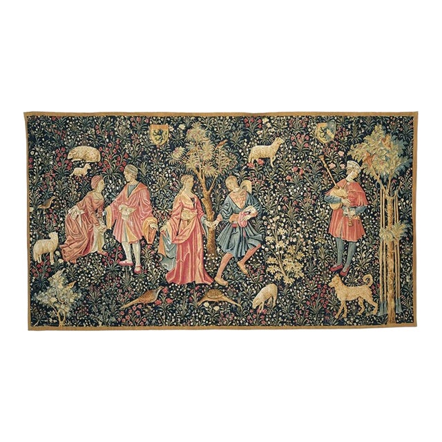La Danse Medieval Silkscreen Tapestry - 112 X 200 Cm (3'8" X 6'7") - Requires Rod Size 5 For Sale