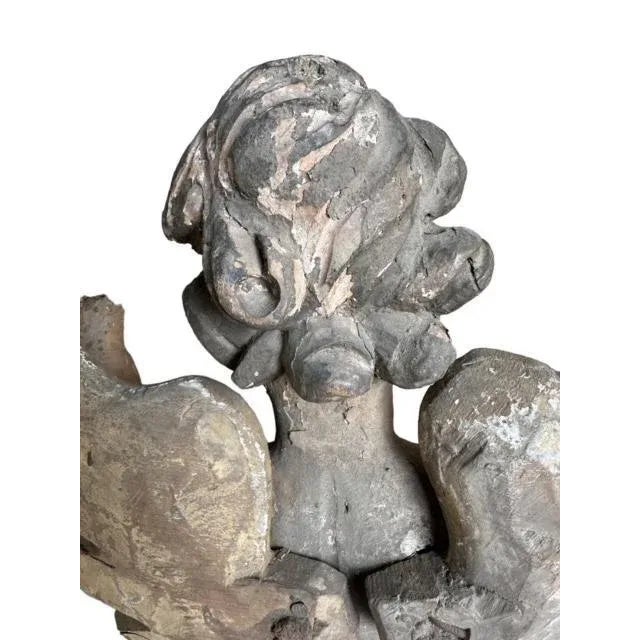 Pair of Early 18th Century Baroque Putti Cherub Sculptures For Sale - Image 9 of 10