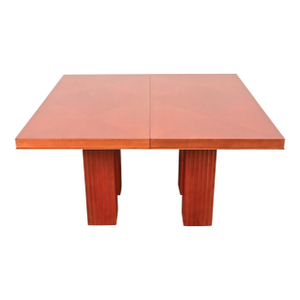Baker Furniture Modern Art Deco Parquet Top Extension Dining Table, Newly Refinished