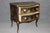 Chinoiserie Vintage Italian Ebonized Chinoiserie Style Brass Mounted Paint Decorated Commode For Sale - Image 3 of 9