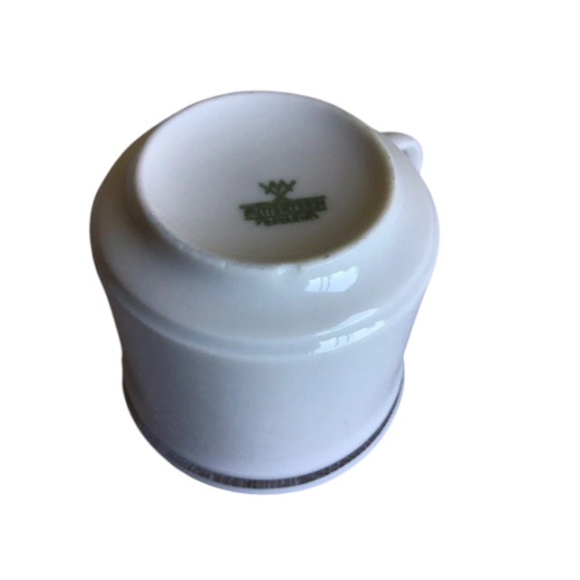 White Mid 20th Century Mitterteich German Bavaria Blue Silver Porcelain Demitasse Cup Set- 10 Pieces For Sale - Image 8 of 12