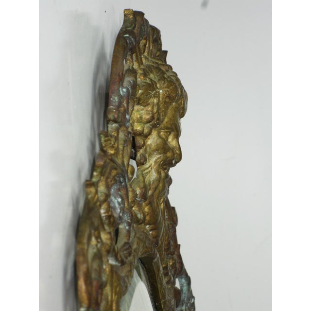 1900s Beveled Mirror Bacchus in Gilded Bronze Victorian Figural For Sale - Image 17 of 18