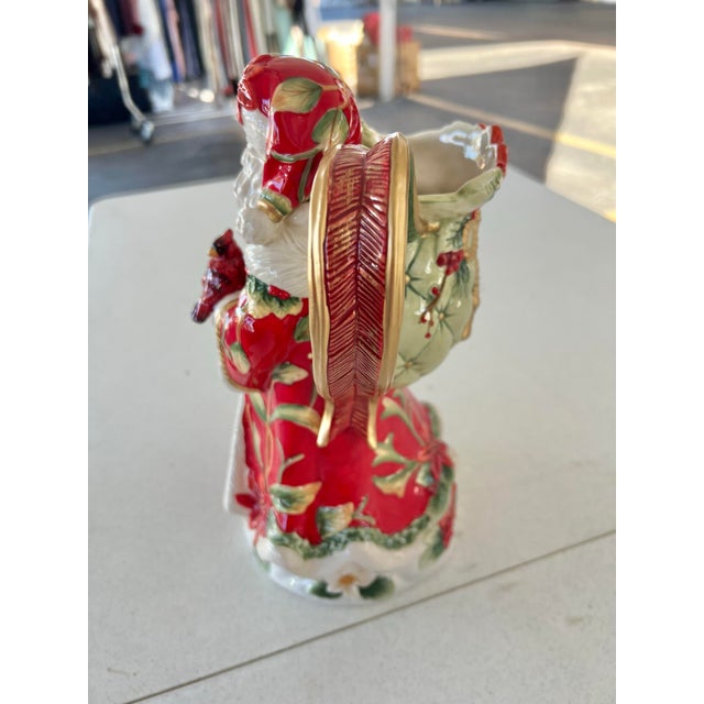 Vintage Fitz & Floyd St Nicholas Pitcher Ceramic Santa Claus For Sale In West Palm - Image 6 of 11