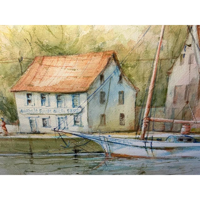 Original framed watercolor titled "City Dock" by Annapolis-area artist Matthew M. Mack (American, Colonel, USAF Ret.),...