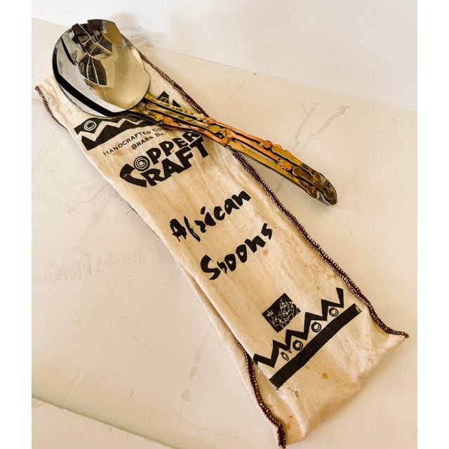 1980s Brutalist Multi Metal Salad Servers For Sale - Image 5 of 5