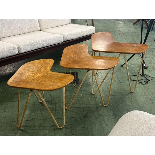 Nesting Tables by Jacques Hitier, 1952, Set of 3 For Sale - Image 9 of 12