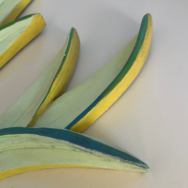 1940s 1940s American Chalk Paster Leaf Design Candle Wall Sconces a Pair For Sale - Image 5 of 11
