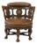 19th Century Carved Oak and Leather Burgermeister Chair For Sale