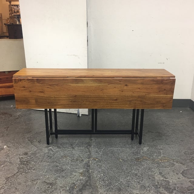 Crate & Barrel Origami Drop Leaf Dining Table | Chairish