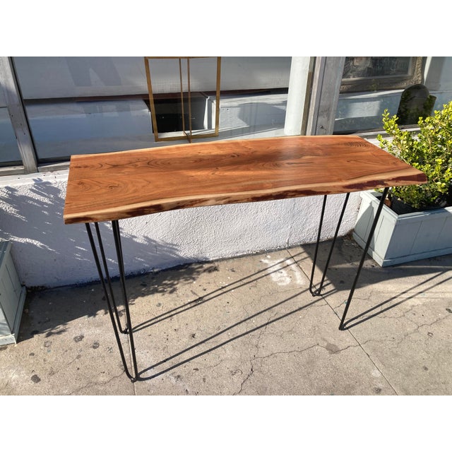Wood Tree Trunk Slab Console For Sale - Image 4 of 11