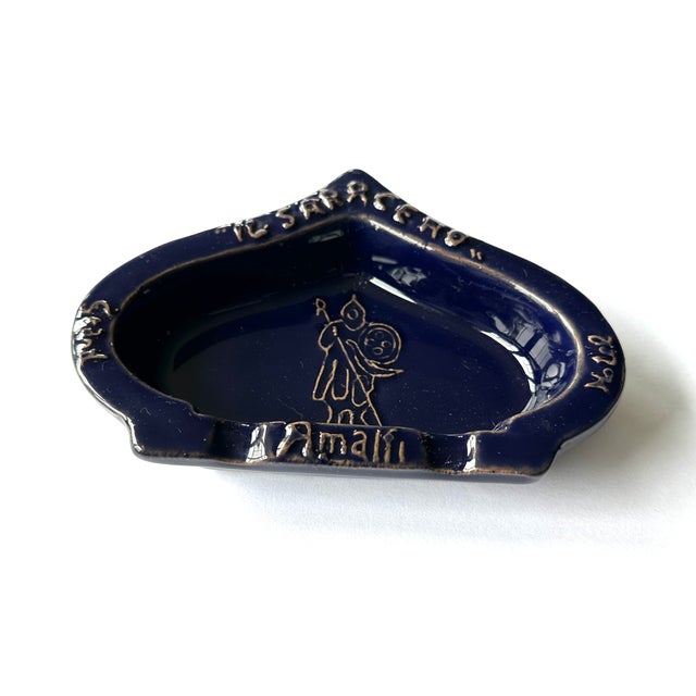 Boho Chic Amalfi Coast Italian Pottery Hotel Ashtray For Sale - Image 3 of 12