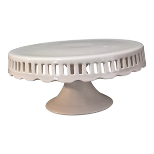 Late 20th Century Elegant "Crace's Teaware" White Porcelain Pedestal Cake Stand