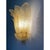 Glass Transparent and Gold Graniglia Leaf Murano Glass Wall Sconces by Simoeng, Set of 2 For Sale - Image 7 of 10
