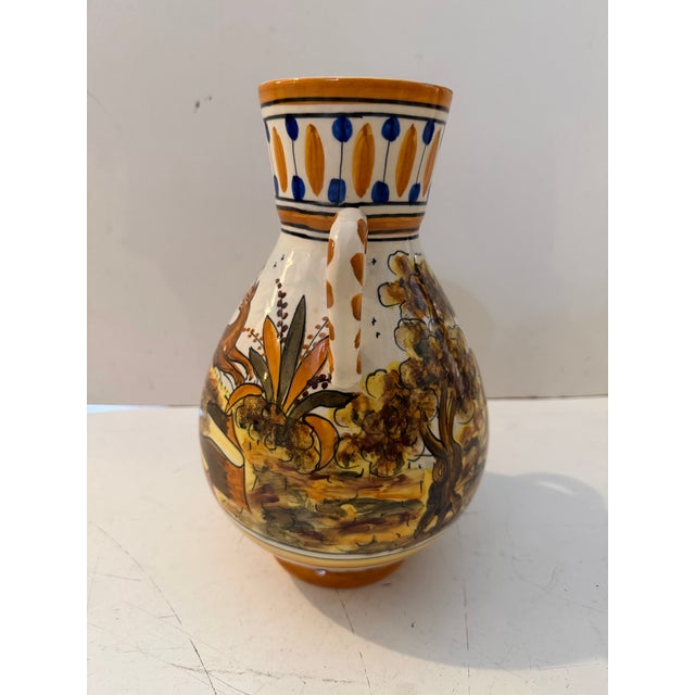 1970s Vintage Hand-Painted Ceramic Vessels Pair For Sale - Image 5 of 10