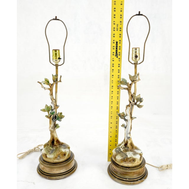 Pair of Faux Twig Style Bases Decorative Table Lamps C1940s For Sale - Image 10 of 10