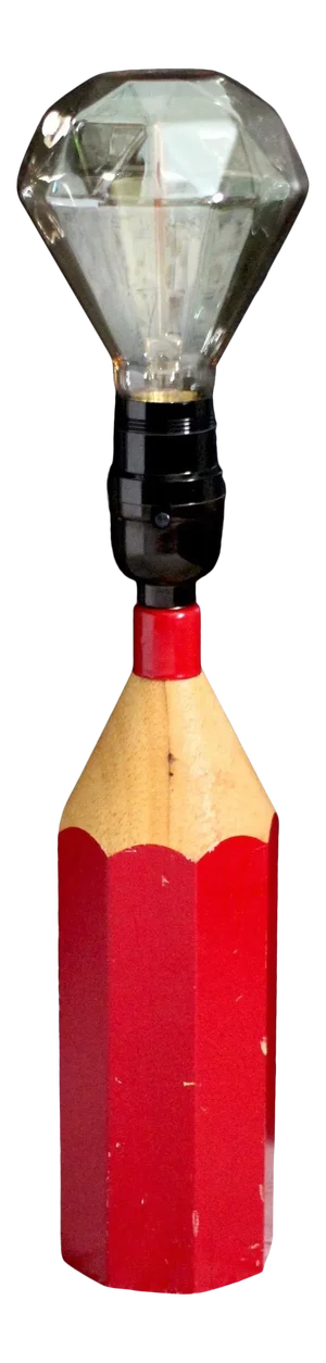 1970s Pop Art Large Red Pencil Lamp