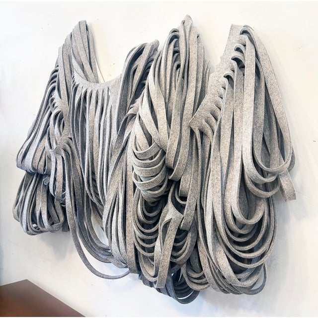 Abstract Bianca Pratorius Soft Felt Wall Sculpture Titled "Folding Turns" Signed 2016 For Sale - Image 3 of 8