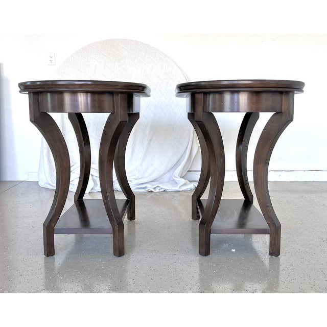 Dark Wood Oversized End Tables, Nightstands - Set of 2 For Sale In Naples, FL - Image 6 of 12
