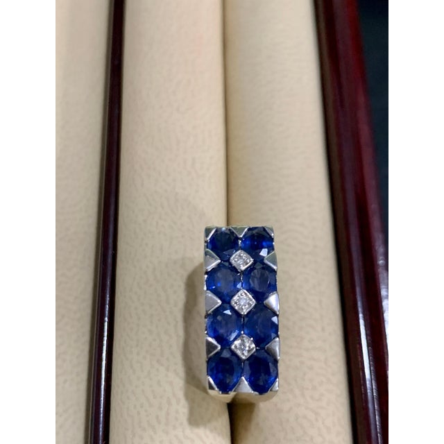 2.5 Carat Blue Sapphire and Diamond Cocktail Ring in 18 Karat White Gold Estate For Sale - Image 12 of 18