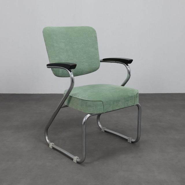 Mid-Century Modern Tubular Steel Armchairs by Paul Schuitema for Fana Metaal, 1950s, Set of 2 For Sale - Image 3 of 10