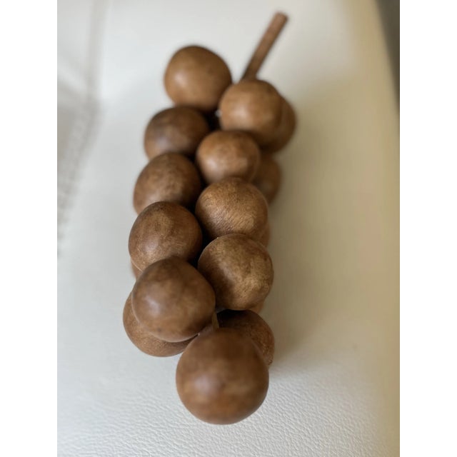 Wood Vintage Mid-Century Modern Cluster of Teak Grapes For Sale - Image 7 of 7