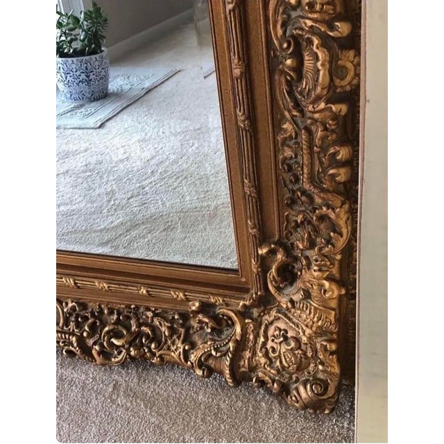 Vintage Gilt Baroque 7 Ft Framed Mirror For Sale In Seattle - Image 6 of 7