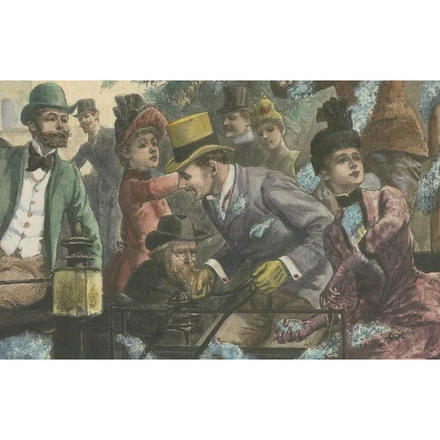 The Battle of Flowers at Cannes, 1889, Engraving on Paper For Sale - Image 4 of 6