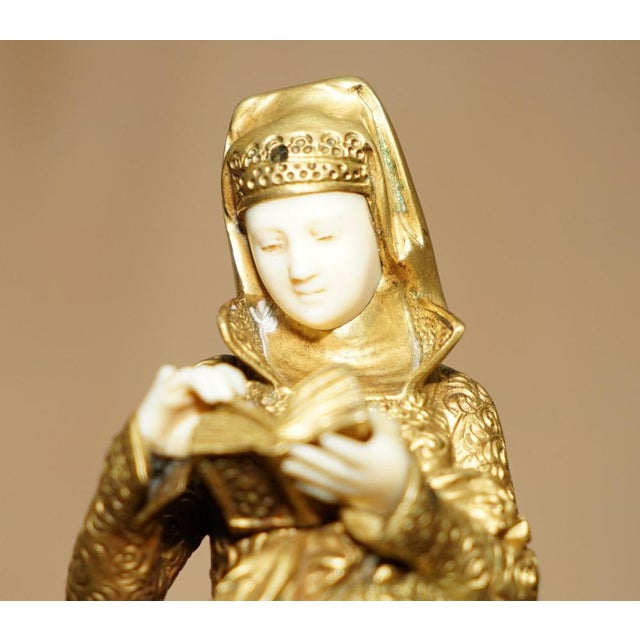 Albert Ernest Carrier-Belleuse, Reading Lady, 19th Century, Gilt Bronze For Sale - Image 3 of 18