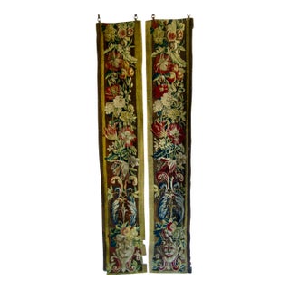 Pair of Brussels Tapestry Borders With Lion Heads, 17th Century For Sale