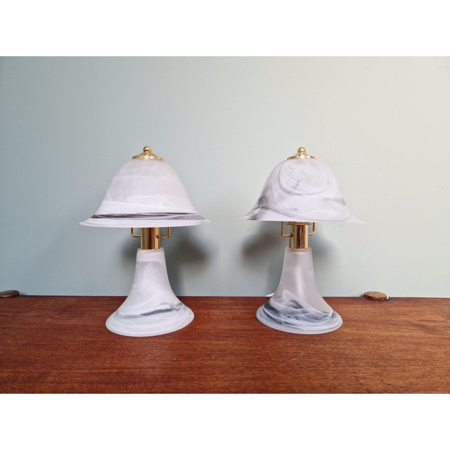 Mushroom Lamps in Marbled Murano Glass, Italy, 1970s, Set of 2 For Sale - Image 9 of 15