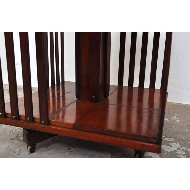 Antique Revolving Bookcase in Mahogany, 1890s For Sale - Image 10 of 11