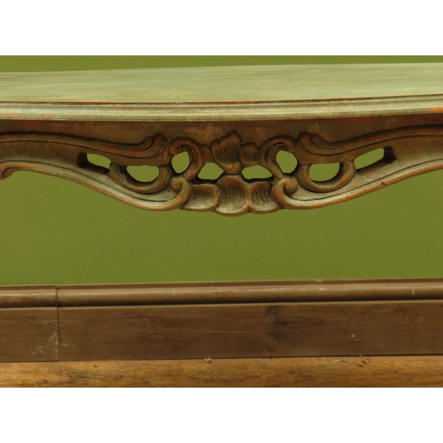 Vintage French Louis XV Style Patinated Painted Coffee Table, 1970s For Sale - Image 15 of 18