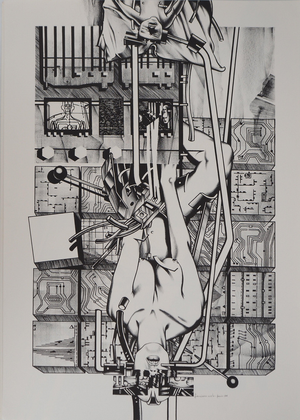 Francisco Melo, Nu féminin futuriste (Nude), Lithograph